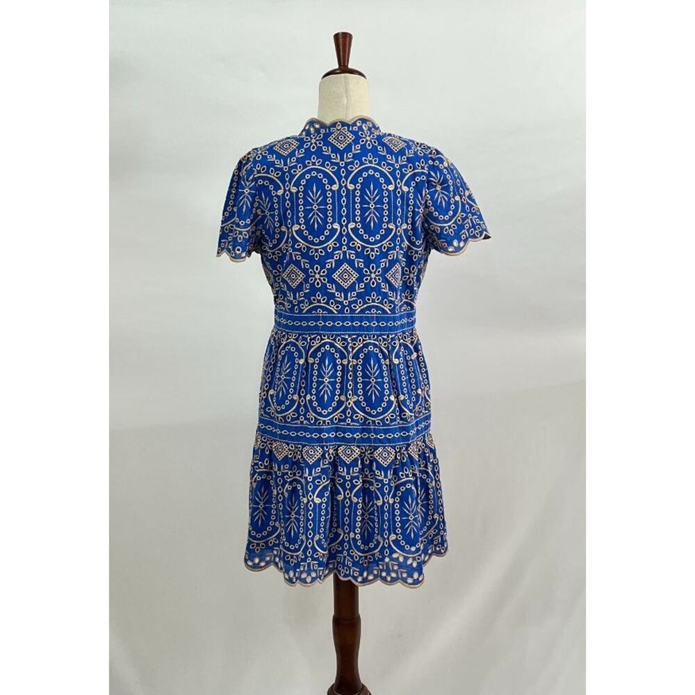 CARTOLINA Nantucket Sz XS Blue Eyelet Short Sleeve Shirt Elsa Dress - Picture 5 of 10